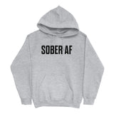 Sober AF Hoodie — Black on Grey Heather