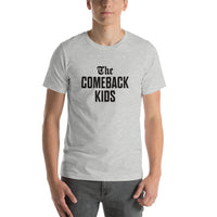 The Comeback Kids Unisex T-Shirt — Black on Grey Heather