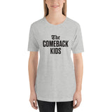 The Comeback Kids Unisex T-Shirt — Black on Grey Heather