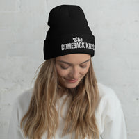 The Comeback Kids Beanie — White on Black