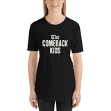 The Comeback Kids Unisex T-Shirt — White on Black