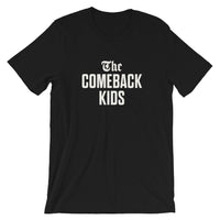 The Comeback Kids Unisex T-Shirt — White on Black
