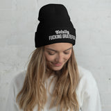 Totally Fucking Grateful Beanie — White on Black