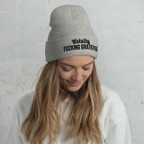 Totally Fucking Grateful Beanie — Black on Grey Heather