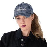 The Comeback Kids Dad Hat — White on Vintage Cotton Twill Navy