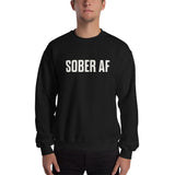 Sober AF Sweatshirt — White on Black