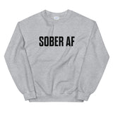 Sober AF Sweatshirt — Black on Grey Heather