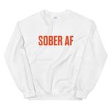 Sober AF Sweatshirt — Orange on White