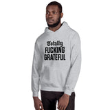 Totally Fucking Grateful Hoodie — Black on Grey Heather