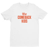 The Comeback Kids Men's Fitted T-Shirt — Orange on White