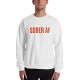 Sober AF Sweatshirt — Orange on White