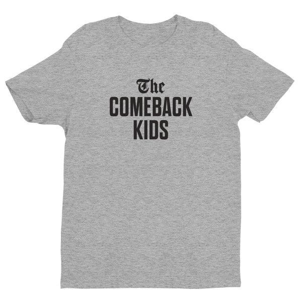 The Comeback Kids Men's Fitted T-Shirt — Black on Heather Grey