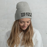 You Ain't Got This Beanie — Black on Heather Grey