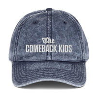 The Comeback Kids Dad Hat — White on Vintage Cotton Twill Navy